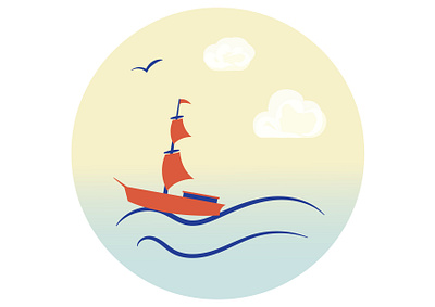 Sailing colors illustration sailing sea sunny