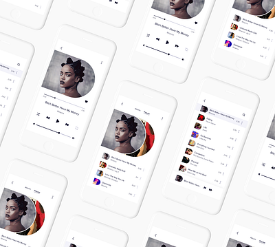 White version player ios mobile mobile design music player