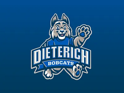 Dieterich Elementary School bobcats bocat branding cat cats cute friendly fun illustration kids kids illustration lynx mascot school wildcat wildcats