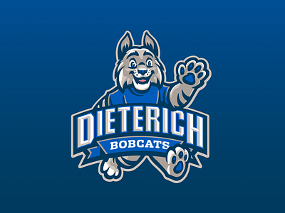 Dieterich Elementary School bobcats bocat branding cat cats cute friendly fun illustration kids kids illustration lynx mascot school wildcat wildcats