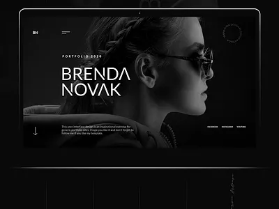 Brenda black dark graphic design inspiration interaction interface minimal photograph portfolio portrait template theme ui design uidesign uiux web page webdesign website