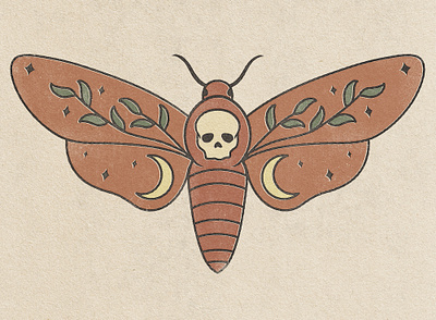 Death Head Moth design illustration photoshop texture truegrit vintage