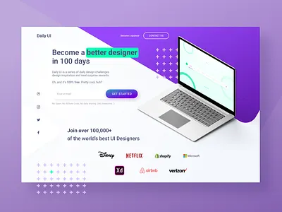 Daily UI Challenge Day #100 app challenge dailyui day 100 design figma landing page redesign ui ux web design