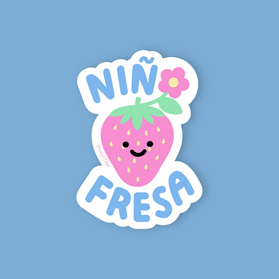 YAYITZEL Niñx Fresa Sticker coloful design handlettering icon illustration kawaii merch stickers typography vector yayitzel