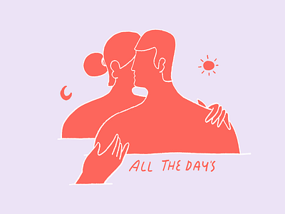 A L L T H E D A Y S heart illustration lettering love man woman
