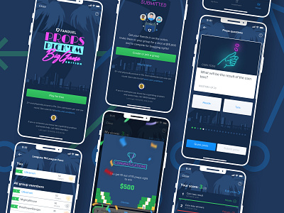 FanDuel Superbowl Free to Play Pick 'Em Game design designs dfs fanduel fantasy sports leaderboard miami mobile design mobile ui neon neon colors neon sign sketch sportsbook superbowl ui ux