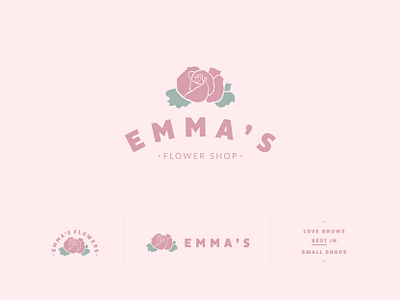 Emma's Flower Shop - Brand Identity Design brand identity branding design floral logo florist florist logo flower shop branding icon illustration logo small business branding typography