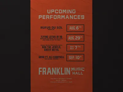 Franklin Music Hall branding design music philadelphia philly poster venue