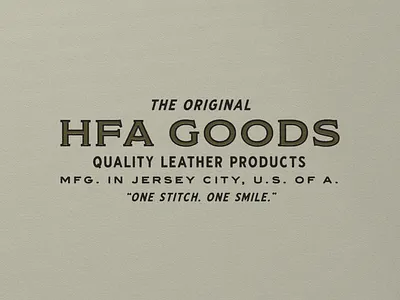 HFA Goods 001 branding design leather logo typography vintage wordmark wordmarks