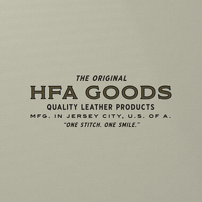 HFA Goods 001 branding design leather logo typography vintage wordmark wordmarks