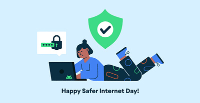 ╰(˵ヘωヘ✿)╯ character character design developer girl illustration internet laptop lock password person on laptop security shield tech vector woman