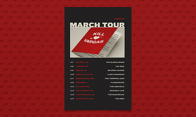 KV March Tour band merch cupid gig poster heart poster punk punk rock tour poster valentines day