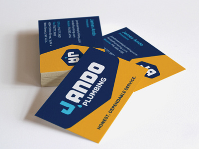 J Ando Plumbing Business Cards brand collateral brand identity branding business card business card design business cards corporate identity graphic design identity logo logo design logo mark plumber plumbing stationery visual identity