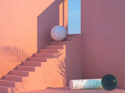 Stairs 3d art octanerender surealism