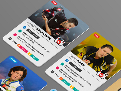 BnR Player Cards board game boliche bowling game jason belmonte mockup pba pwba sean rash sports tabletop trading cards