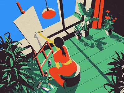 Artist artist city color design flower girl home house illustration illustrator plant tree vector window