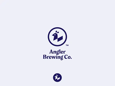 Angler Brewing Co Logo angler bird bird icon brewerey brewing brewing company brewing logo circle logo company logo concept dove geometric geometric logo logo logo and mark mark minimalist logo peacock whiskey whiskey logo