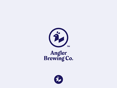 Angler Brewing Co Logo angler bird bird icon brewerey brewing brewing company brewing logo circle logo company logo concept dove geometric geometric logo logo logo and mark mark minimalist logo peacock whiskey whiskey logo