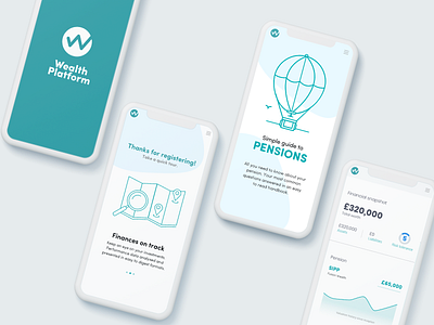 FinTech App app design illustration minimal ui vector