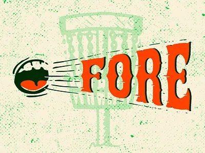 FORE custom design disc golf handmade illustration retro