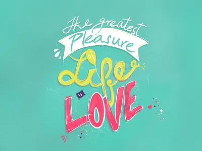 Pleasure of life is love. art design drawing drawn february gif graphic design illustration typogaphy valentine day weekly challenge weekly warm up weeklywarmup