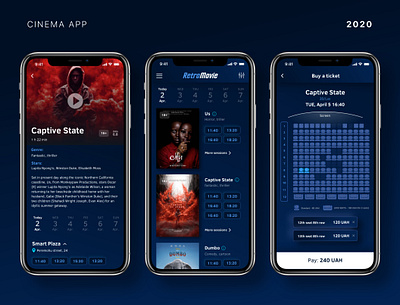 Cinema app app design calendar cinema app films app genre movie movie sessions movie ticket movies app neomorfizm seats uidesign ux design