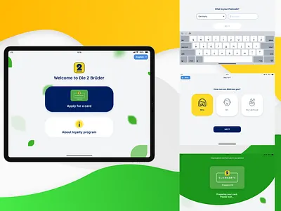 Bruder customer card app branding clean ui design identity interaction design interface design ipad mobile app supermarket ui ux
