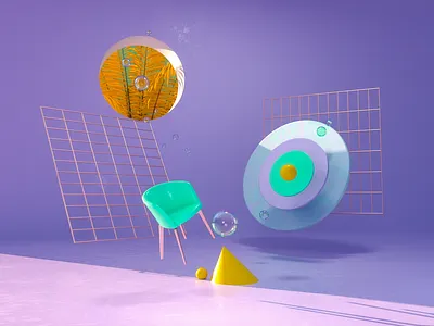 Bubbles 3d 3d art 3d artist bubble bubbles calm chair design illustraion illustration illustration art illustrations illustrator purple