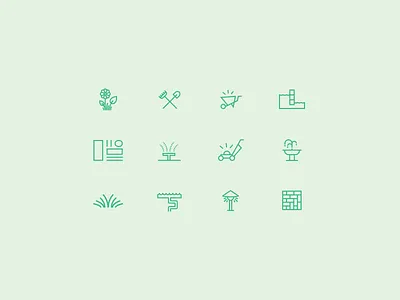 Valley West Landscapes Icons iconography icons landscape branding line icons website