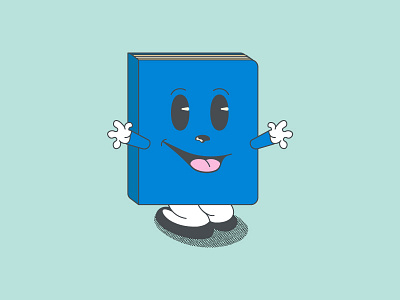 Little Book Guy book cartoon cartoon illustration children kids retro smile