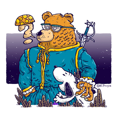 Snoopy bear caracter caracter design cartoon design doodle illustration illustration art illustrations illustrator portait snoopy