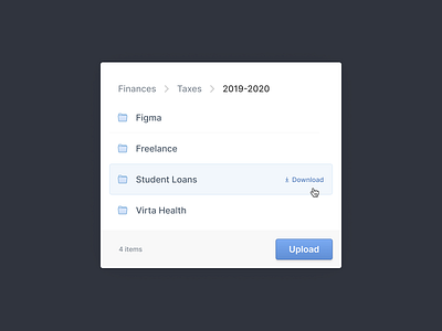 Tax Time is Coming — Folder & Document Widget browser download files finance interface storage taxes ui upload