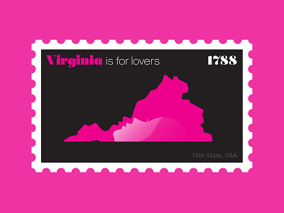 Virginia stamp design illustration philately stamp vector