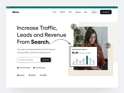 Mono - Landing Page branding clean design desktop faq landing page landingpage platform project saas seo ui uidesign ux uxdesign web design website website design