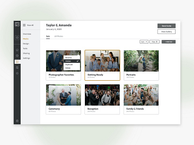 Photo Project Gallery button desktop feedbackplease gallery grayscale grid invite navigation photo photography sets wedding