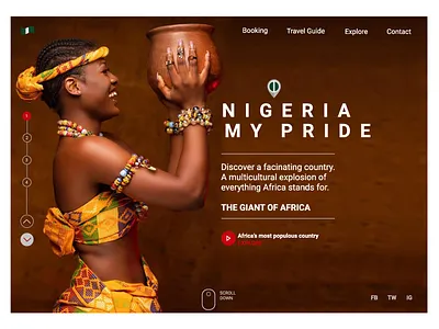 Landing Page africa brand design branding clean colors creative daily 100 challenge dailyui design figma illustration interface layout logo nigeria travel trending ui ux webdesign