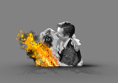 The Last kiss art artcollage collage collages digitalart dribbble dribbbleweeklywarmup fineart fire illustration kisses love loves photoshop valentine valentines day