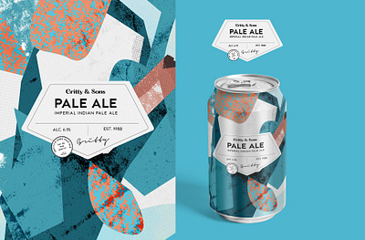 Gritty & Sons Pale Ale beer branding branding collage collageart design graphicdesign logo packaging texture typography vector