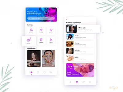 Beauty Salon App Ui Concept apps beauty girl branding facial girl gorgeous hair salon hairstyle ios makeup new trend spa ui uidesign ux