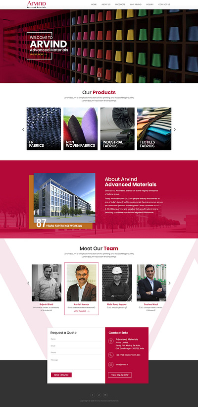 Arvind Home page 02 design ux website