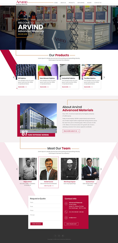 Arvind Home page 01 typography ux website