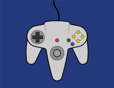 N64 Controller 64 controller design icon illustration nintendo vector video games