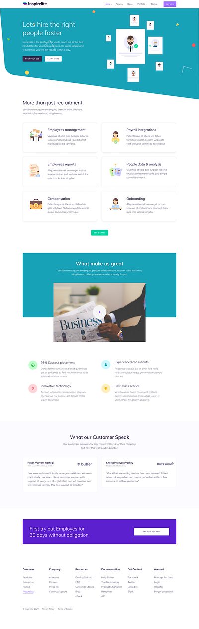 HR Company Homepage creative design system homepage hrms landingpage modern