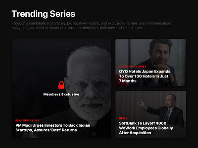 Trending Series Section dark design desktop flat illustration logo minimal photoshop ui ux web