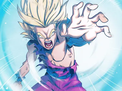 Gohan ss2 anime art character design comic comic book comics dbz dragonball z draw drawing gohan illustration manga super saiyan