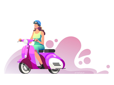 Scooter ride app art color colorful design flat graphic illustration illustrator inspiration ui vector