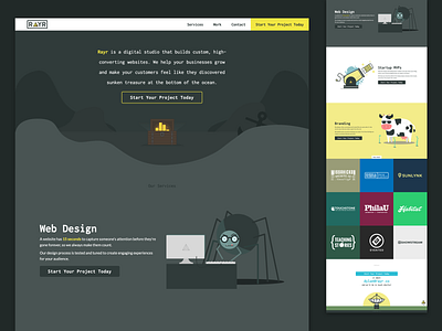 RAYR Landing Page branding landing page ui vue web design