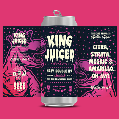 King Juiced badge beer beer labels branding craft beer identity illustration juice juiced king packaging slice type typography