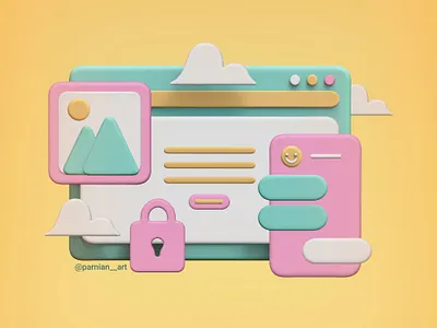 3D website illustration 3d 3d artist 3d illustration 3d ui 3d website design graphic design illustration illustration art illustrator landing page ui website zbrush