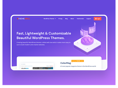 ThemeGrill - Landing page adobe xd clean design illustraion isometric landing page redesign theme ui ux ui web design webdesign website wordpress